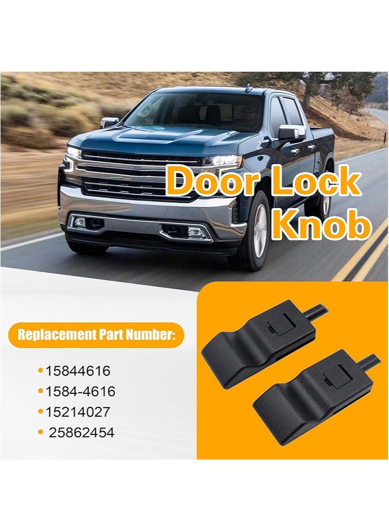 Apustim 2-Pack Automotive Door Lock Knobs Compatible with Chevrolet Silverado，Tahoe，GMC Sierra，Cadillac Escalade Replaces OEM Part Numbers 15844616，15214027，25862454 - Image 3